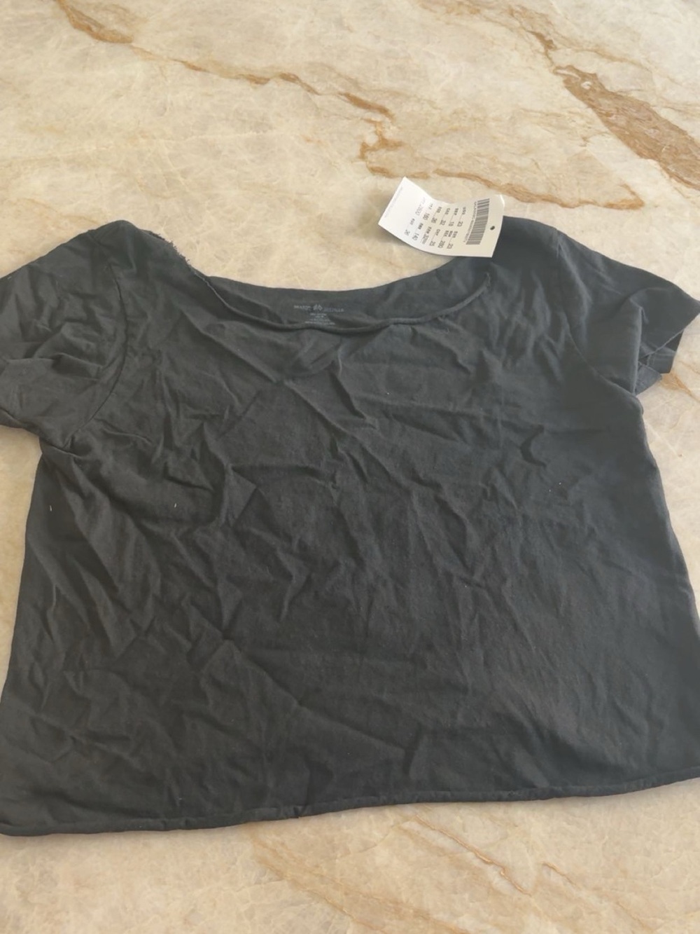 Brandy Melville Black Scoop Neck Short Sleeve Tee